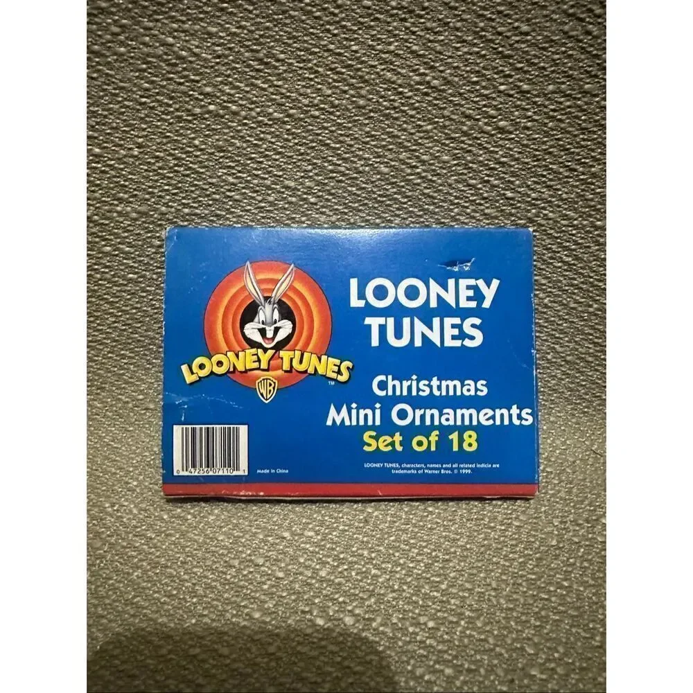 Vintage LOONEY TUNES Christmas Mini Ornaments 1999 Set of 18 Characters GUC
